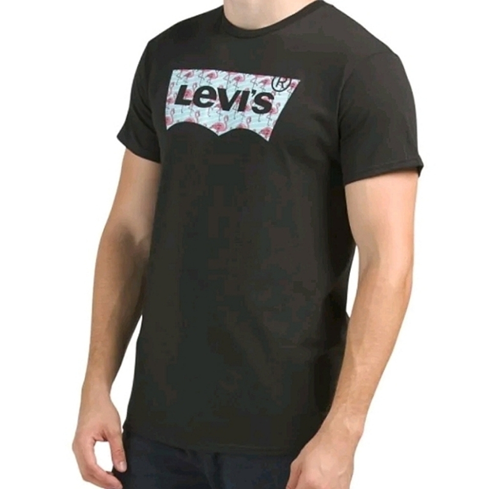1262 * Levi's Flamingo Logo Tee Black Size M - Picture 3 of 7